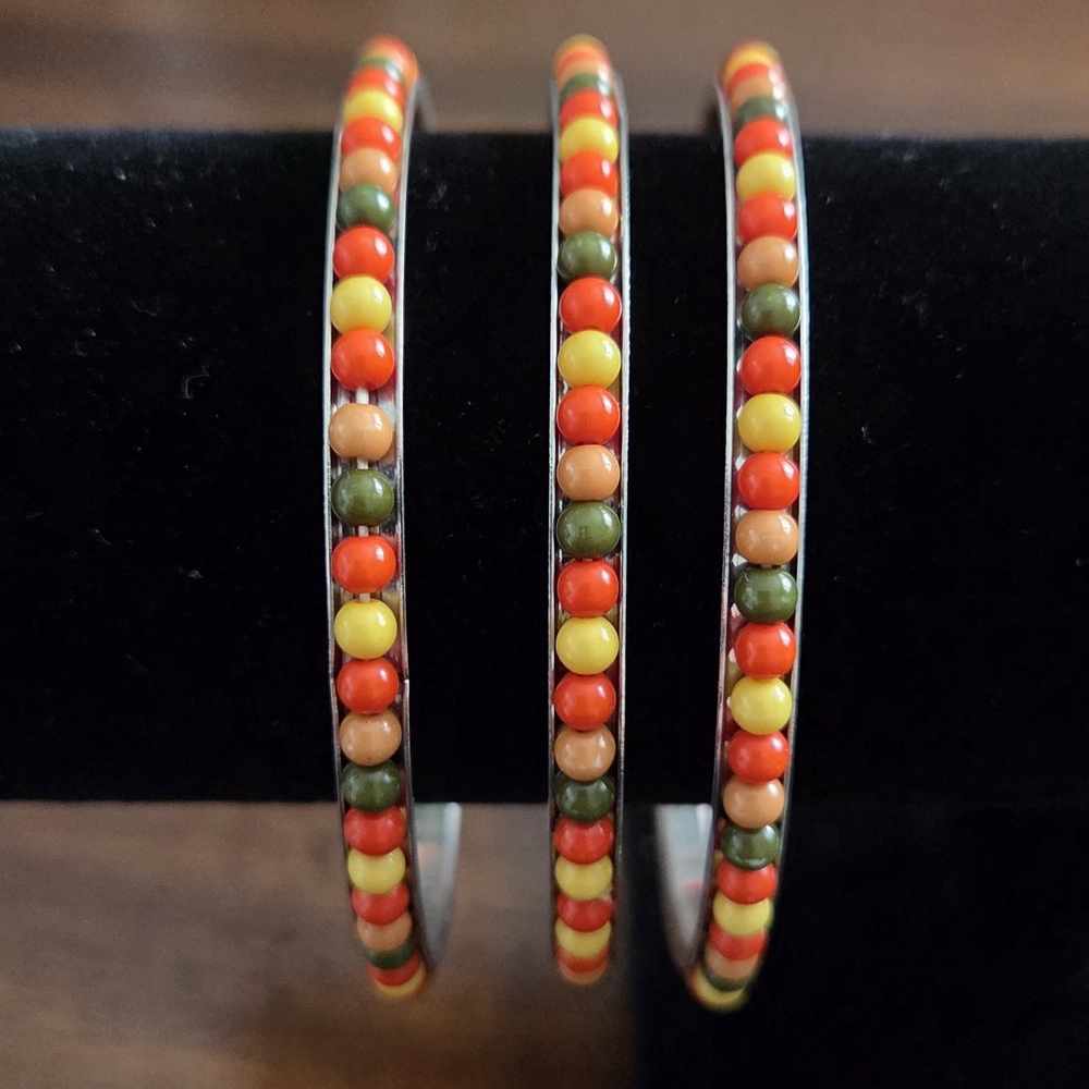 Colorful Beaded Bangle Set